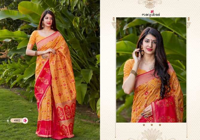 Manjubaa Mohak Heavy Festive Wear Designer Banarasi Soft Silk Saree Collection